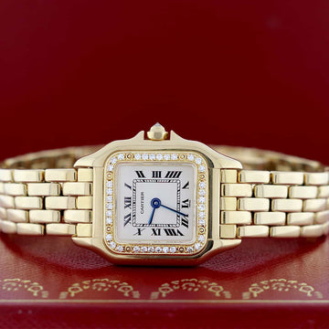Cartier PanthÃ©re 18K Yellow Gold Original Diamond Bezel 23MM Ladies Watch 1280 2