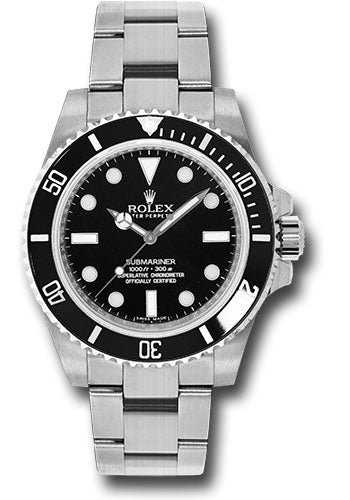 Rolex Steel No-Date Submariner Watch - Black Dial - 114060
