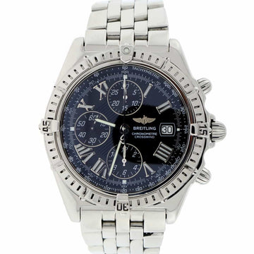Breitling Windrider Crosswind Chronograph Black Roman Dial 43MM Automatic Stainless Steel Mens Watch A13355