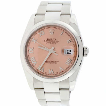 Rolex Datejust Salmon Dial 36MM Automatic Stainless Steel Oyster Mens Watch 116200