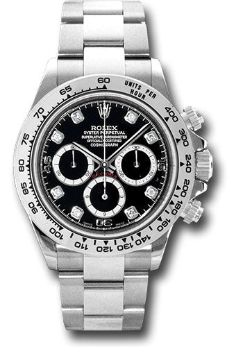 Rolex White Gold Cosmograph Daytona 40 Watch - Black Diamond Dial - 116509 bkd