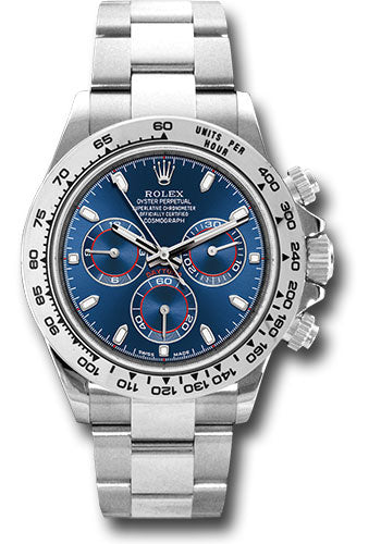 Rolex White Gold Cosmograph Daytona 40 Watch - Blue Index Dial - 116509 bli