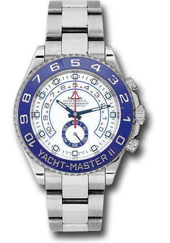 Rolex Steel Yacht-Master II 44 Watch - Matt White Dial with Blue Hands