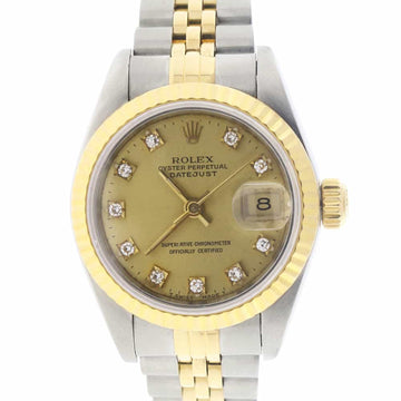 Rolex Datejust Ladies 2-Tone Gold/Steel Original Diamond Dial 26MM Watch 69173