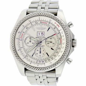 Breitling Bentley 6.75 Chronograph Ivory Dial Big Date 49MM Automatic Stainless Steel Mens Watch A44362
