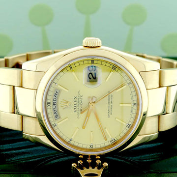 Rolex President Day-Date 18K Yellow Gold Champagne Dial 36MM Automatic Mens Watch 118238