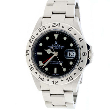 Rolex Explorer II 40MM Black Dial Automatic Stainless Steel Mens Watch 16570
