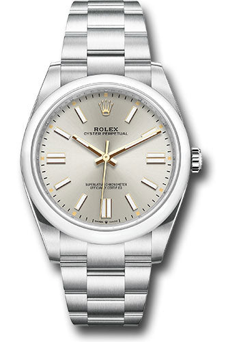 Rolex Oyster Perpetual 41 Watch - Domed Bezel - Silver Index Dial - Oyster Bracelet - 2020 Release - 124300 sio