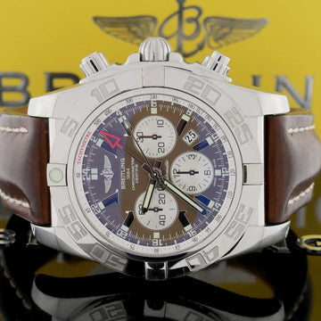 Breitling Chronomat 01 Chronograph 44MM Brown Dial Automatic Stainless Steel Mens Watch AB0410