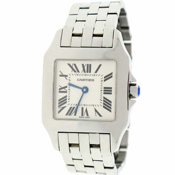 Cartier Santos Demoiselle Midsize 26MM Silver Roman Dial Stainless Steel Ladies Watch W25065Z5