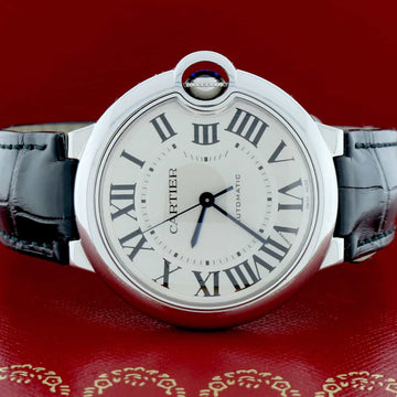 Cartier Ballon Bleu Silver Roman Dial 36MM Automatic Stainless Steel Ladies Watch W69017Z4
