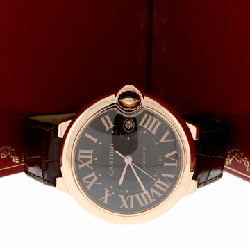 Cartier Ballon Bleu Large 18K Rose Gold 42MM Chocolate Roman Dial Automatic Mens Watch W6900651
