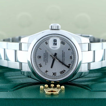 Rolex Datejust Ladies Rhodium Roman Dial 26MM Automatic Stainless Steel Watch 179160