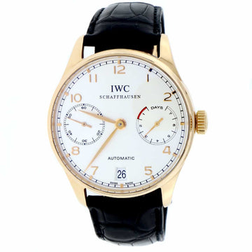 IWC Portuguese 18K Rose Gold 7-Days Power Reserve 42MM Automatic Mens Watch IW500113