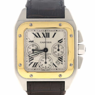 Cartier Santos 100 XL Chronograph 18K Yellow Gold/Stainless Steel Automatic Mens Watch W20091X7