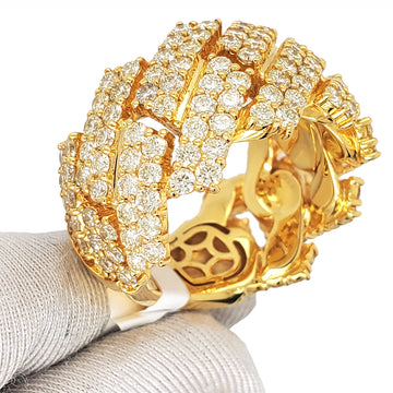 14K Yellow Gold 5.68CT Miami Diamond Cuban Size 10 Ring