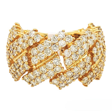 14K Yellow Gold 5.68CT Miami Diamond Cuban Size 10 Ring