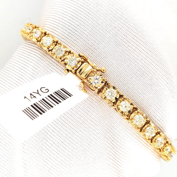 14k Yellow Gold 3.5ct Tennis Diamond Bracelet 2.75MM 8
