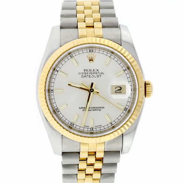 Rolex Datejust 2-Tone 18K Yellow Gold & Stainless Steel Blue Concentric Arabic Dial 36MM Automatic Jubilee Mens Watch 116233