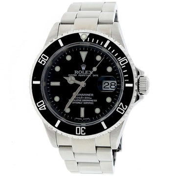 Rolex Submariner Black Dial 40MM Automatic Stainless Steel Mens Watch 16610T