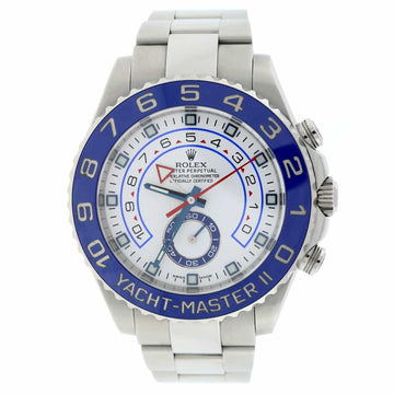 Rolex Yacht-Master II White Dial Blue Ceramic Bezel 44MM Automatic Stainless Steel Mens Watch 116680