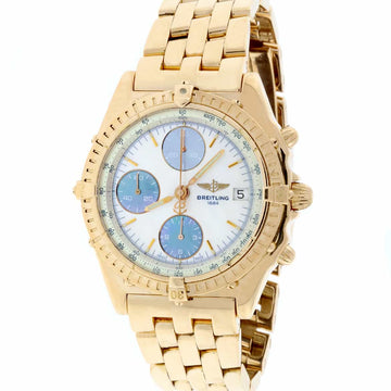 Breitling Chronomat 18K Rose Gold Original Mother of Pearl Dial Chronograph 41MM Automatic Mens Watch H13048