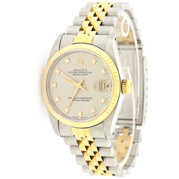 Rolex Datejust Midsize 31mm Yellow Gold/Steel Watch with Factory Jubilee Diamond Dial