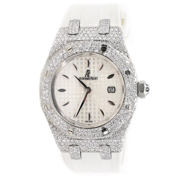 Audemars Piguet Lady Royal Oak 33mm Watch with 6.9CT diamond bezel/case/buckle