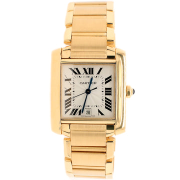 Cartier Tank Francaise 28MM Roman Dial Yellow Gold Watch Box Papers