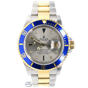 Rolex Submariner 40mm 2-Tone Yellow Gold/Steel Watch with Factory Diamond Dial 16613T