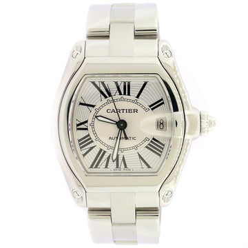Cartier Roadster Silver Guilloché 36mm Stainless Steel Watch