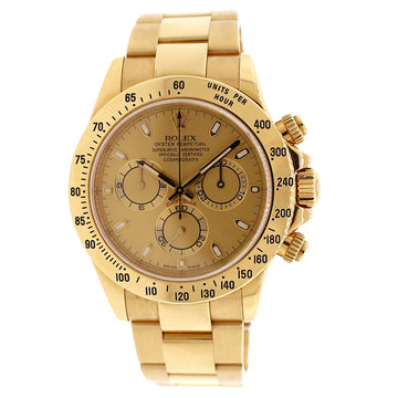 Rolex Cosmograph Daytona 40MM Yellow Gold Champagne Dial Watch  Box Papers 116528