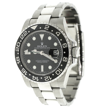 Rolex GMT-Master II Black Ceramic Bezel 40MM Stainless Steel Mens Watch 116710 Box Papers