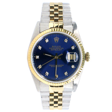 Rolex Datejust 36mm 2-Tone Yellow Gold/Steel Watch with Factory Diamond Dial/Fluted Bezel