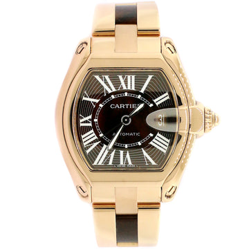 Cartier Roadster Rose Gold Watch with Walnut Burl Wood Dial/Wood and Gold Bracelet/W6206001