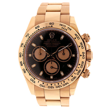 Rolex Cosmograph Daytona Rose Gold Black Dial 40mm Watch Box Papers 116505