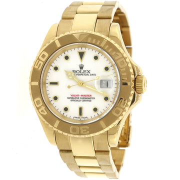 Rolex Yacht-Master Yellow Gold White Dial 40mm Watch 16628 Box&Papers