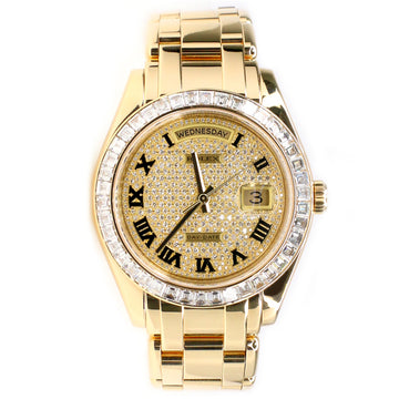 Rolex President Day-Date 39mm Masterpiece Yellow Gold Watch with Diamond-Paved Dial/Box and Papers/18958BR