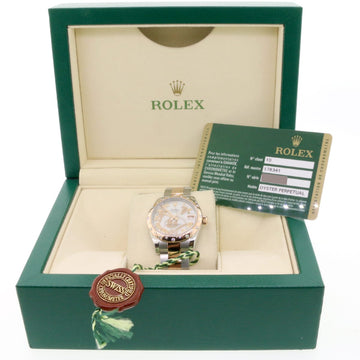 Rolex Datejust 2-Tone Rose/SS Factory Floral MOP Diamond Dial Midsize 31mm Watch 178341 Box & Papers