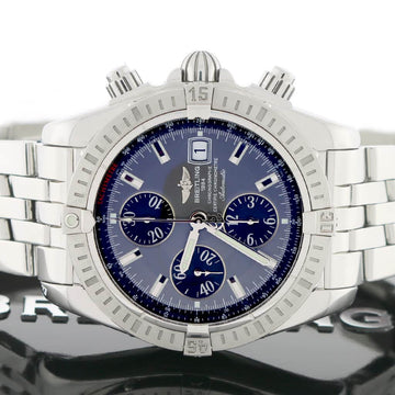 Breitling Chronomat Evolution Chronograph 44MM Grey Concentric Dial Automatic Stainless Steel Mens Watch A13356