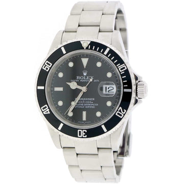 Rolex Submariner Date Black Dial 40MM Automatic Stainless Steel Oyster Mens Watch 16610