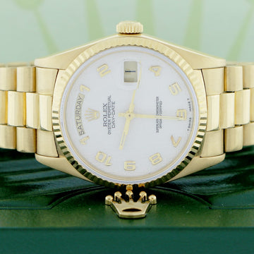 Rolex President Day-Date 18K Yellow Gold 36MM Factory Jubilee Cream Dial Automatic Mens Watch 18038