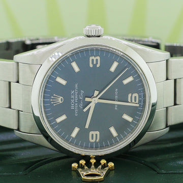 Rolex Air-King Factory Blue Index Dial 34MM Automatic Stainless Steel Oyster Watch 14000