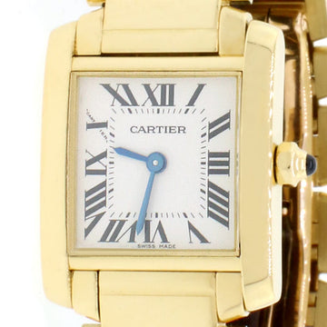 Cartier Tank Francaise Small 18K Yellow Gold 20MM Factory Roman Dial Ladies Watch W50002N2 w/Box Papers