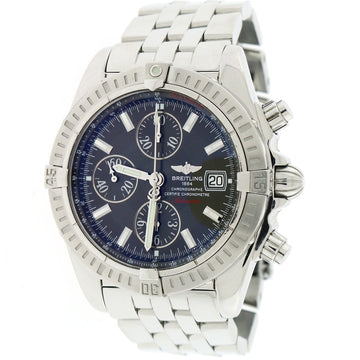 Breitling Chronomat Evolution Chronograph 44MM Black Concentric Dial Automatic Stainless Steel Mens Watch A13356