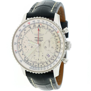 Breitling Navitime-01 Limited Edition 43MM Ivory Dial Chronograph Automatic Stainless Steel Mens Watch AB0123