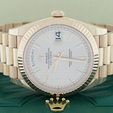 Rolex President Day-Date 40 18K Everose Gold Sundust Strip Motif Dial Automatic Mens Watch 228235