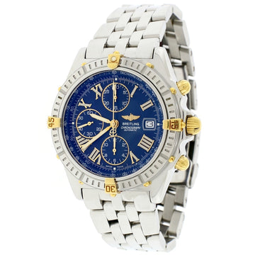Breitling Windrider Crosswind 43MM Blue Roman Dial Chronograph Automatic Gold/Stainless Steel Mens Watch B13055
