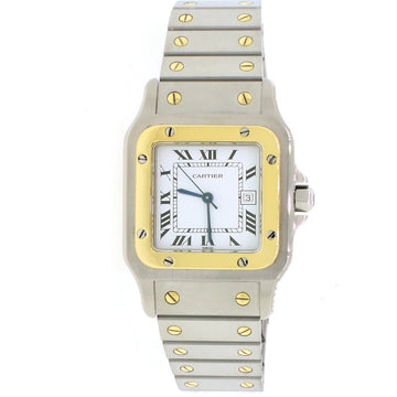 Cartier Santos Or Et Acier 18K Yellow Gold/Stainless 29MM White Roman Dial Automatic Watch W20058C4