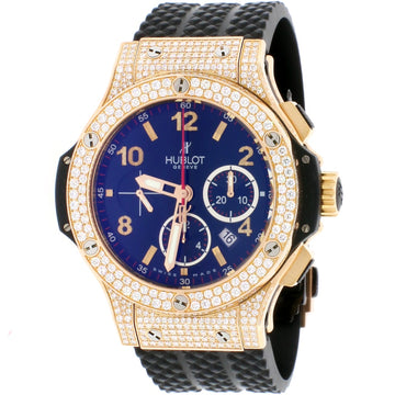 Hublot Big Bang 44MM 18K Rose Gold Factory Diamond Bezel Chronograph Automatic Mens Watch 301.PX.130.RX.174